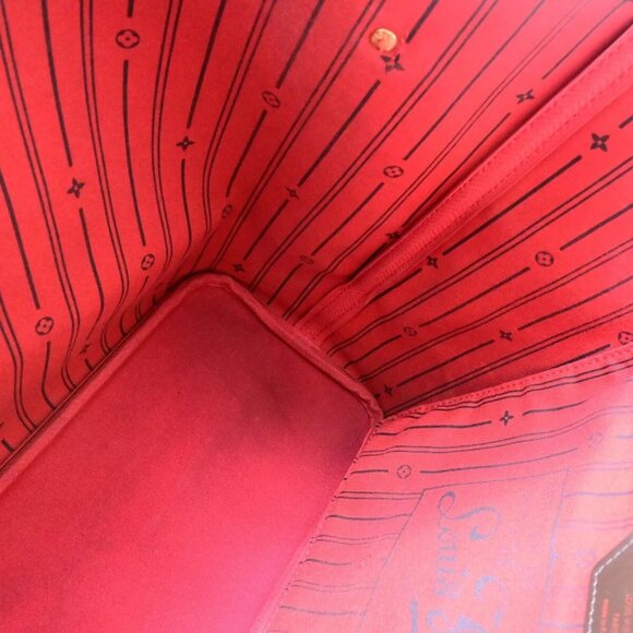 LOUIS VUITTON Neverfull MM Shoulder Tote Bag Damier Leather Brown - Picture 9 of 16